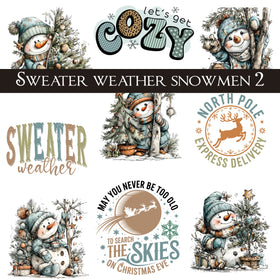 Sweater weather snowmen UV DTF Decal Sheets 5 design options