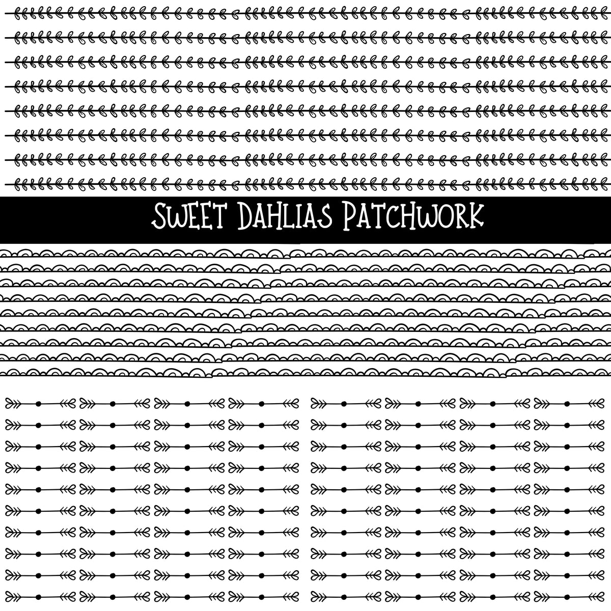 Sweet Dahlias Doodle Patchwork Set