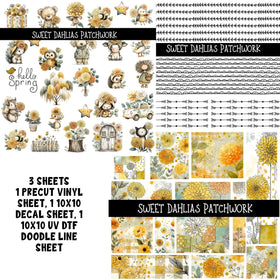 Sweet Dahlias Doodle Patchwork Set