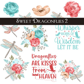 Sweet Dragonflies UV DTF Decal Sheets 2 design options
