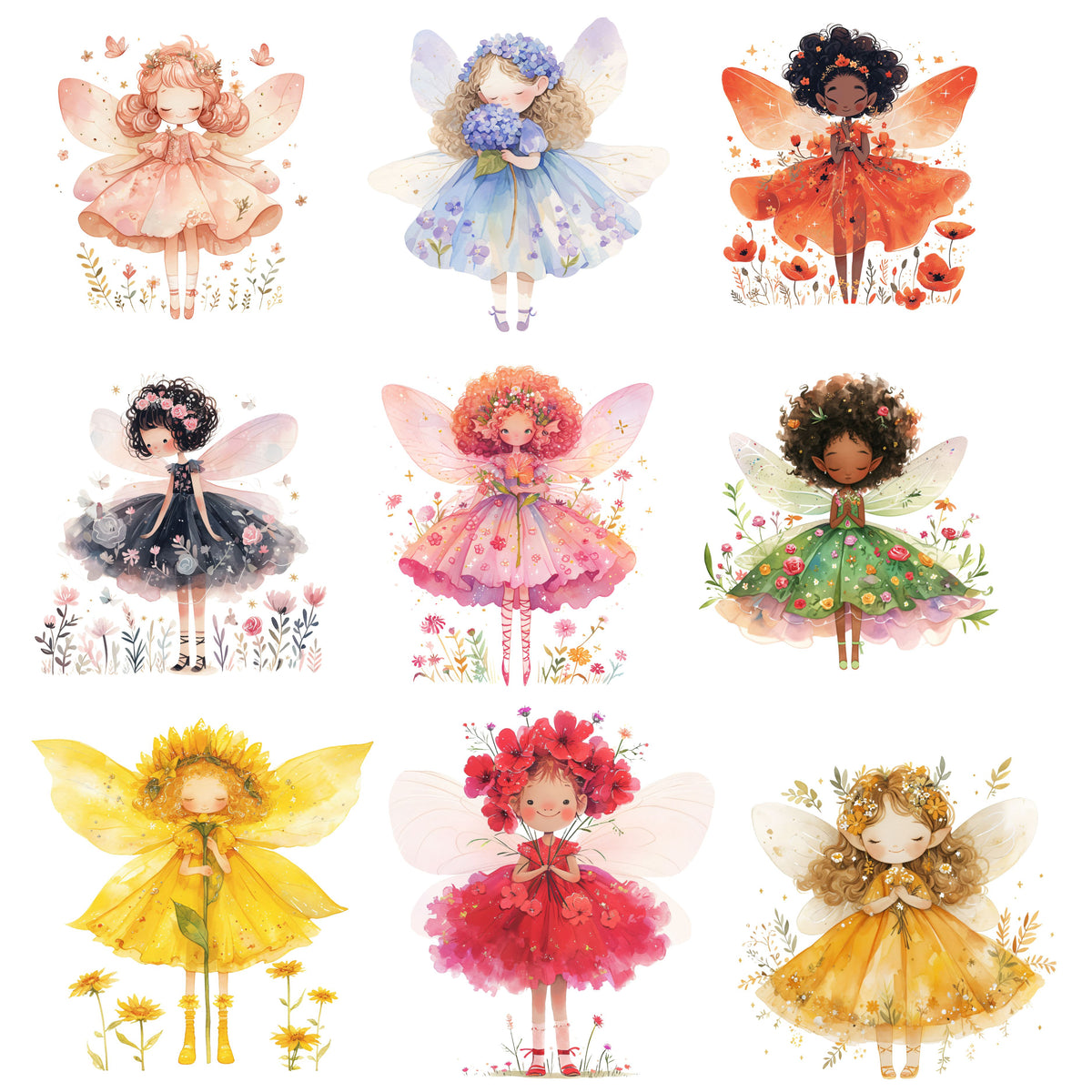 Sweet Fairies UV DTF Decal sheet