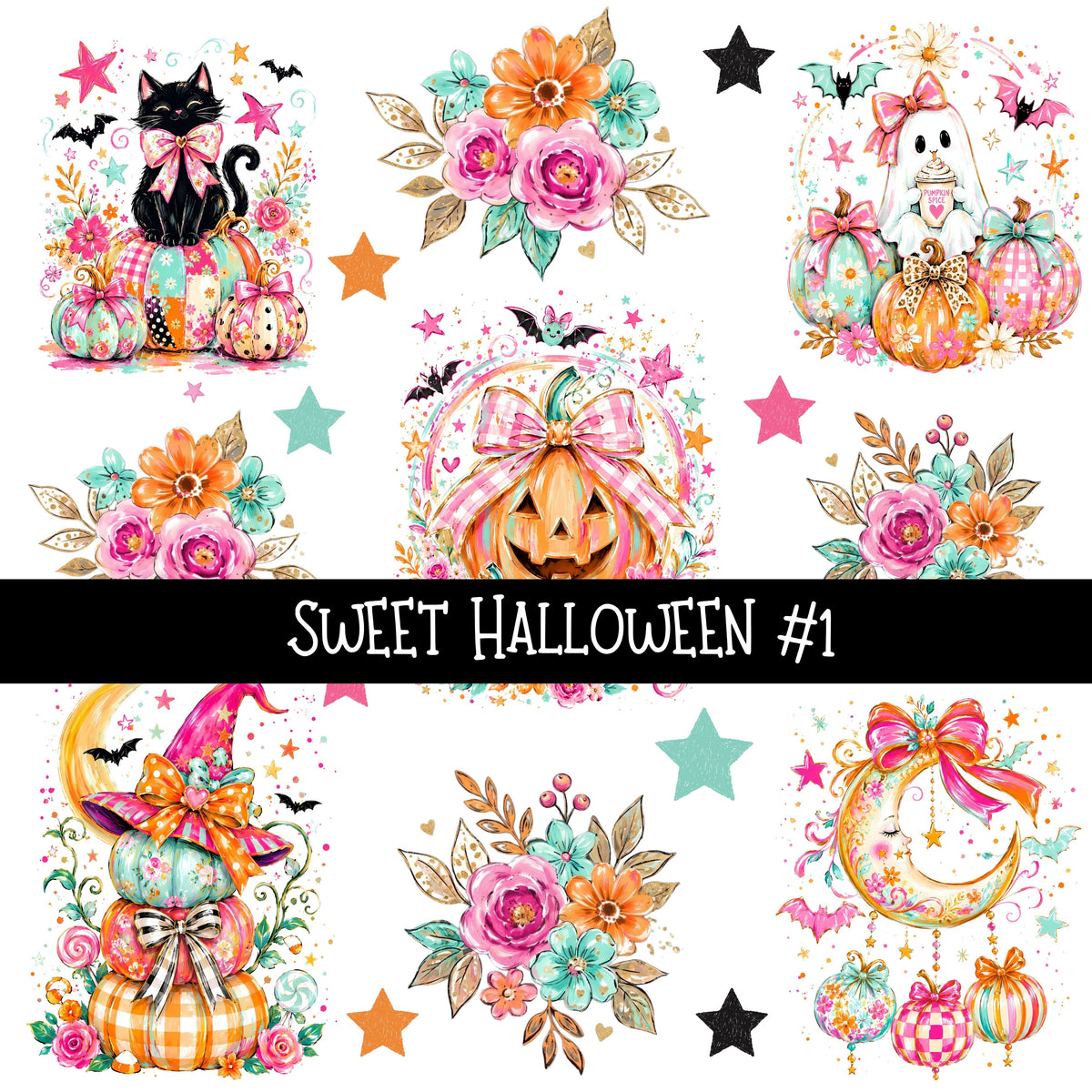 Sweet Halloween Torn Pages UV DTF Decal sheets 3 Designs available