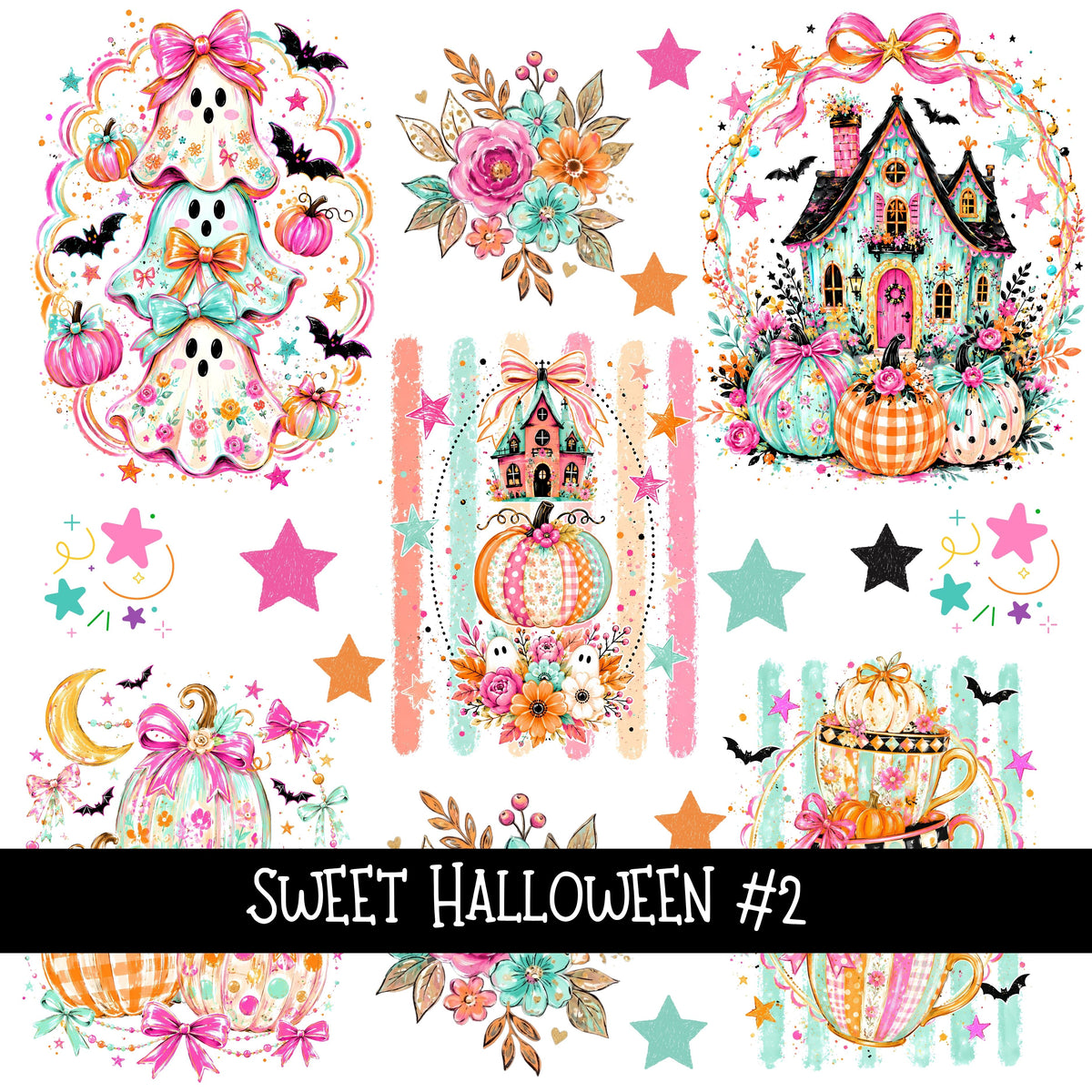 Sweet Halloween Torn Pages UV DTF Decal sheets 3 Designs available