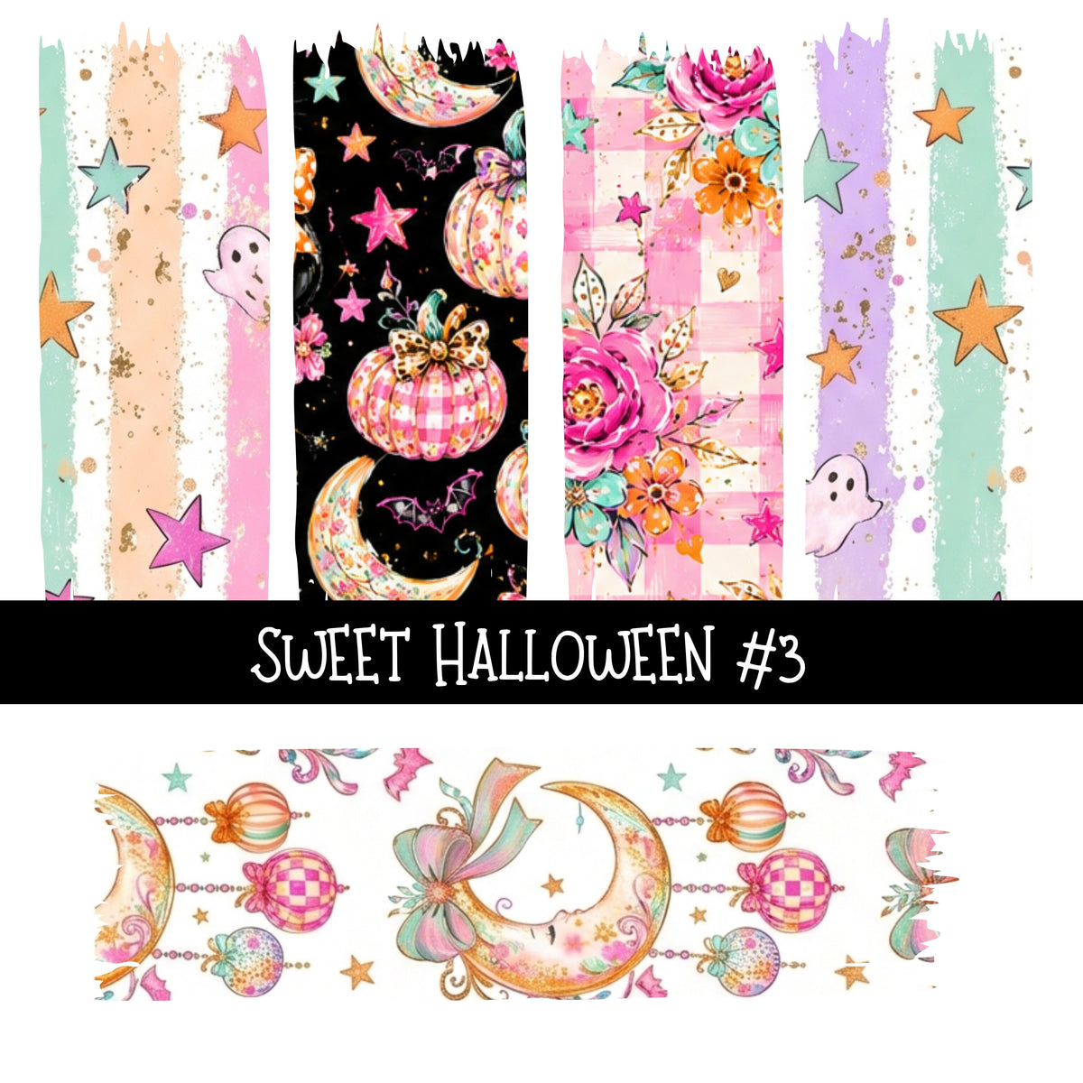 Sweet Halloween Torn Pages UV DTF Decal sheets 3 Designs available