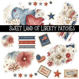 Sweet Land of Liberty Patches UV DTF Decal sheets