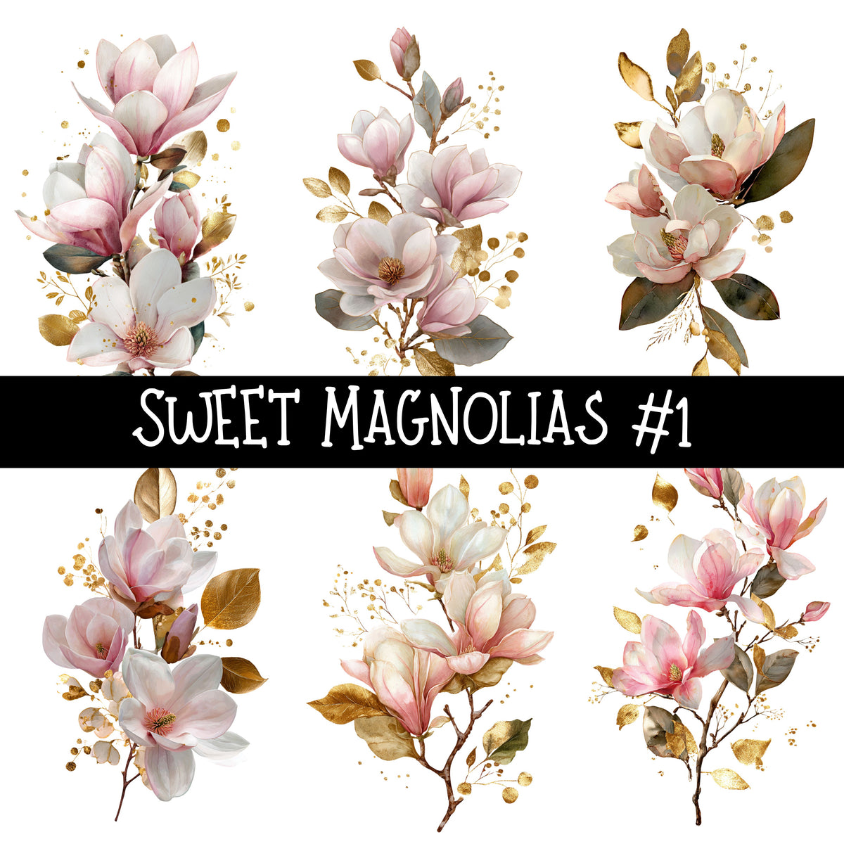 Sweet Magnolias- UV DTF Decal sheet 5 sheet designs to choose from