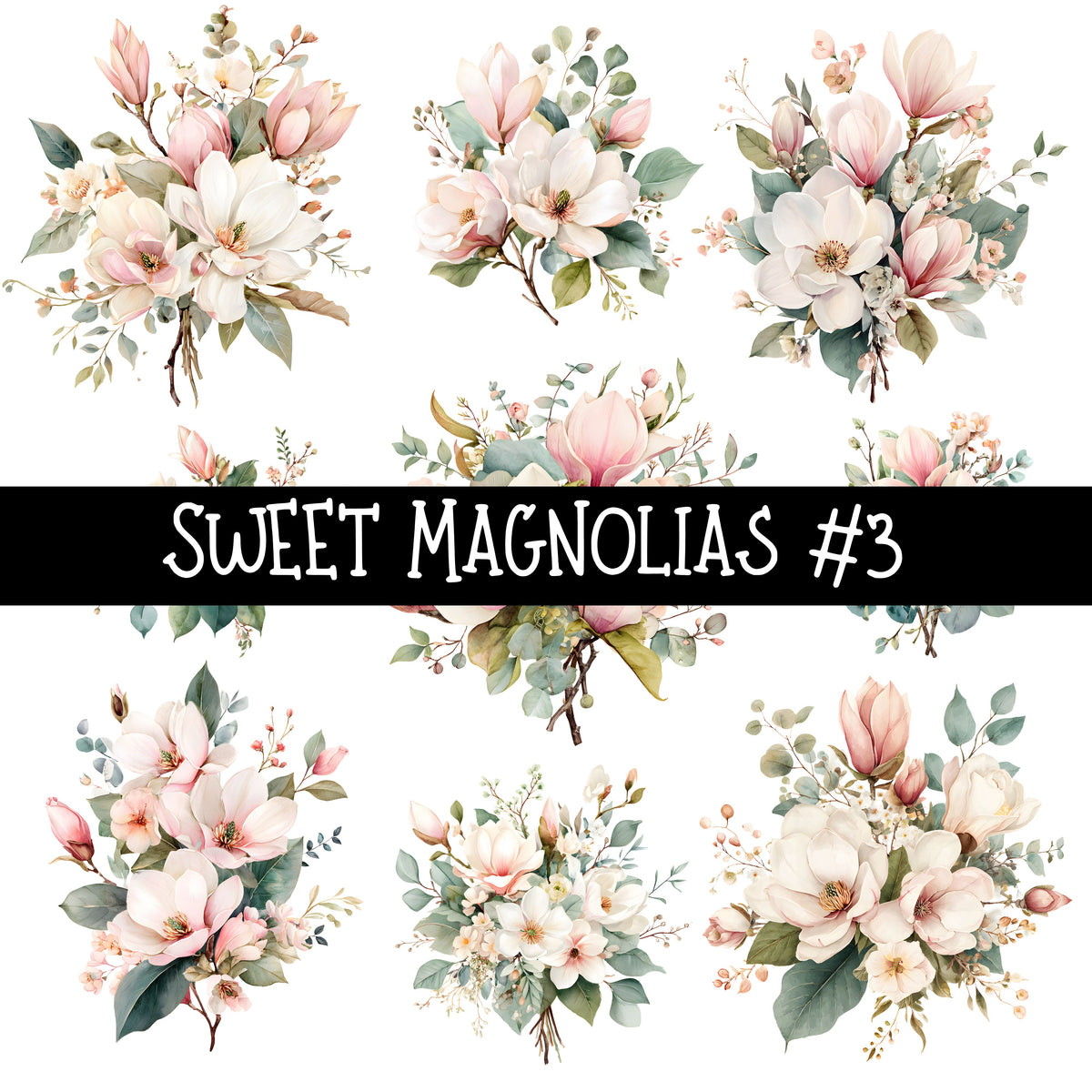 Sweet Magnolias- UV DTF Decal sheet 5 sheet designs to choose from