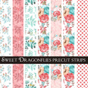 Sweet Dragonflies precut strips 12x12 vinyl sheet