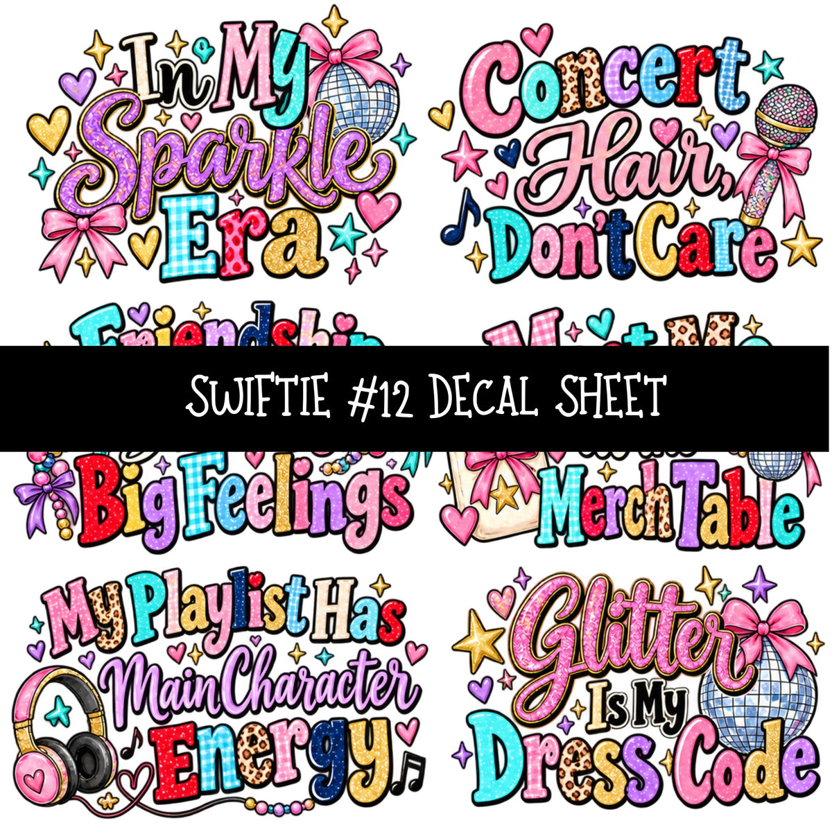 Swiftie UV DTF Decal sheets 13 Designs available