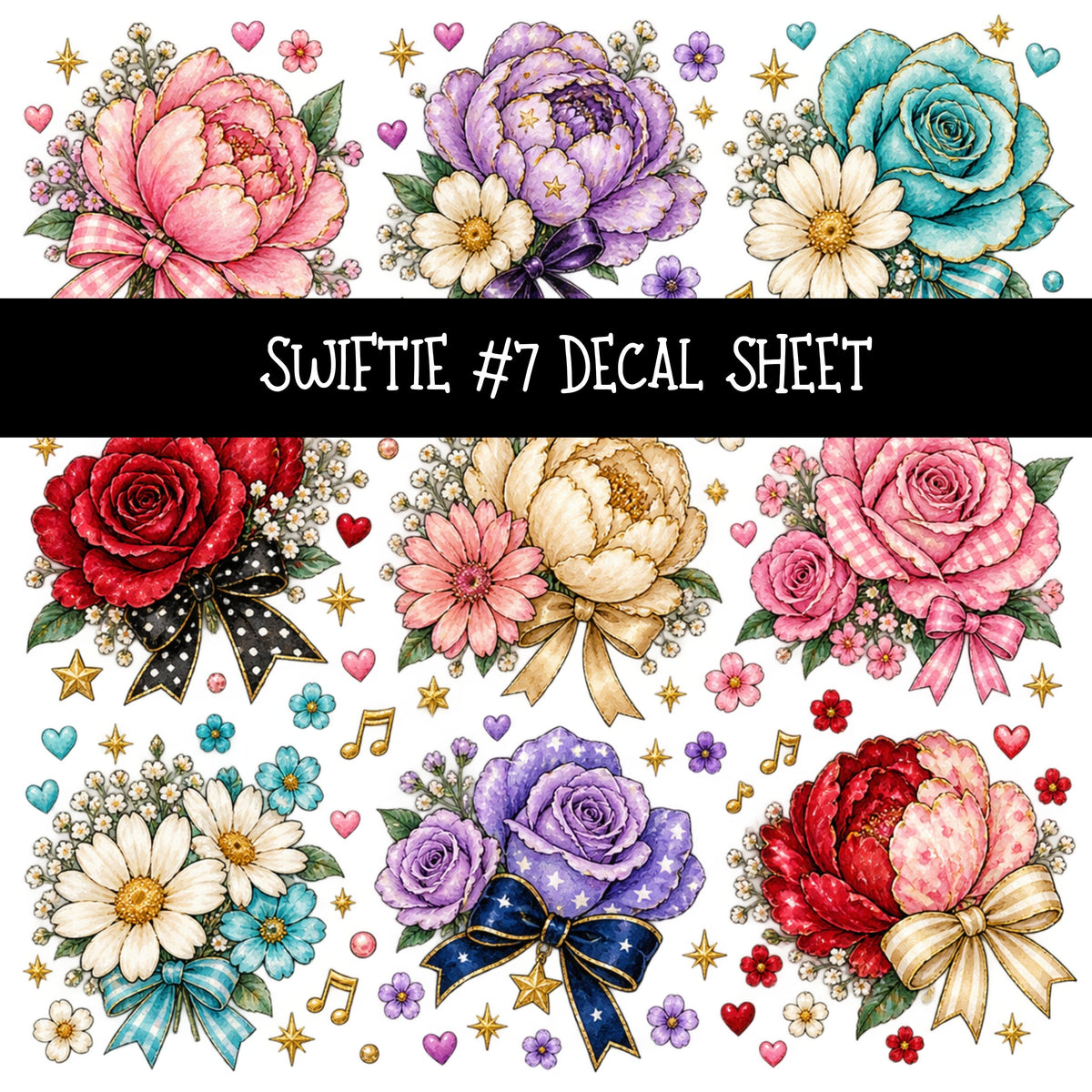 Swiftie UV DTF Decal sheets 13 Designs available
