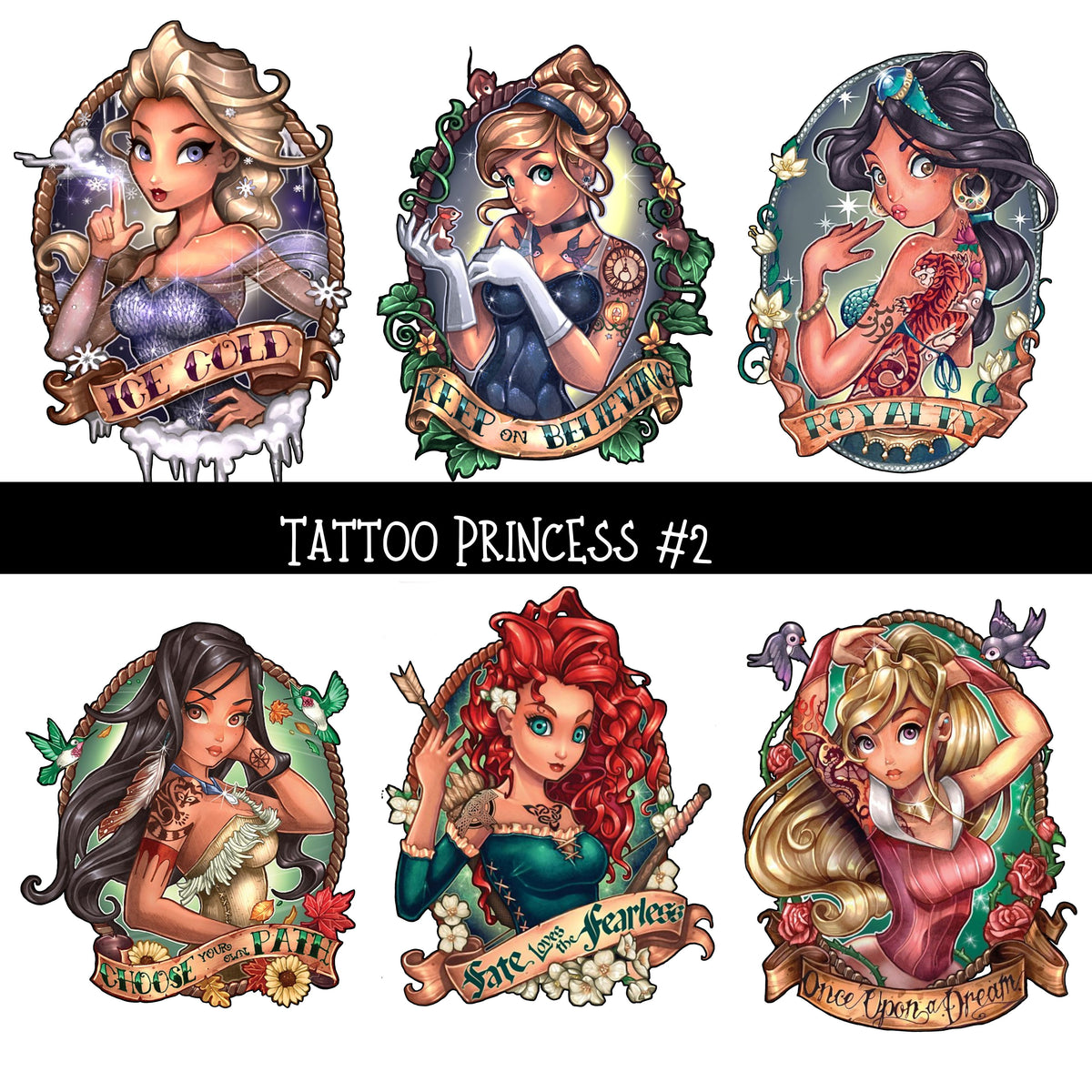 Tattoo Princess UV DTF Decal sheets 2 Designs Available