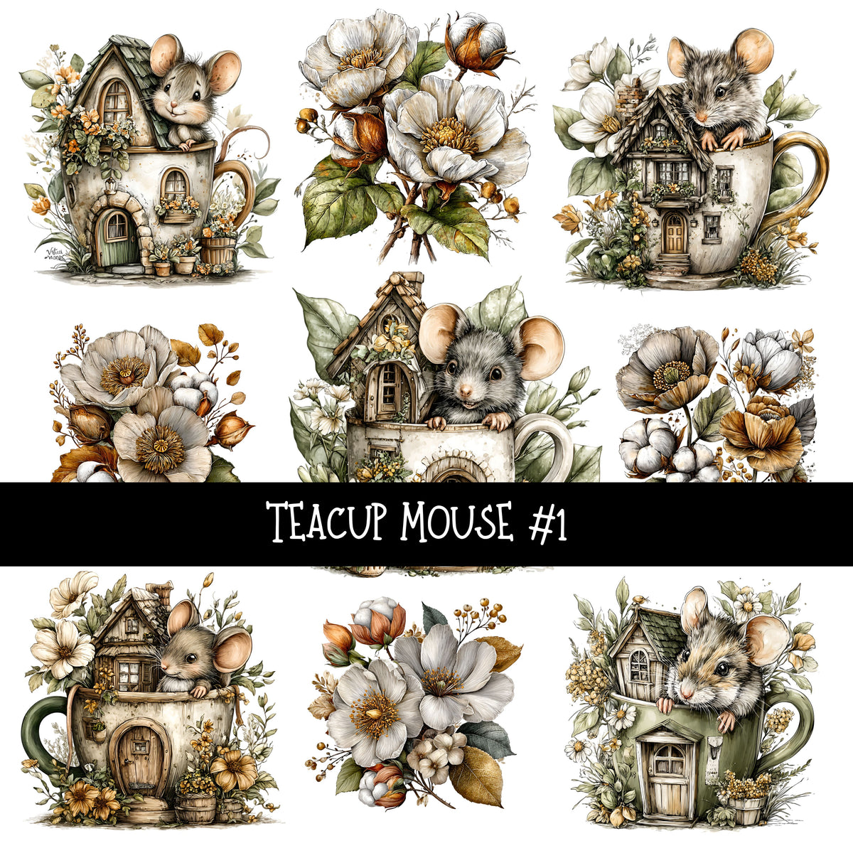Teacup Mouse UV Decal sheets 2 to choose from