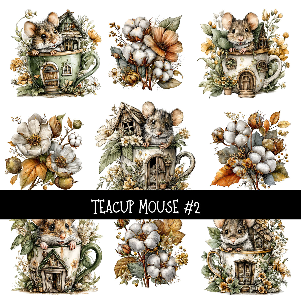 Teacup Mouse UV Decal sheets 2 to choose from