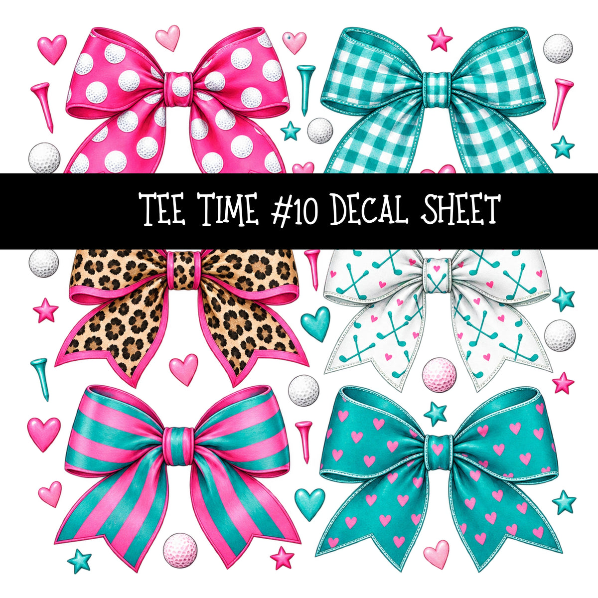 Tee Time UV DTF Decal sheets 11 Designs available