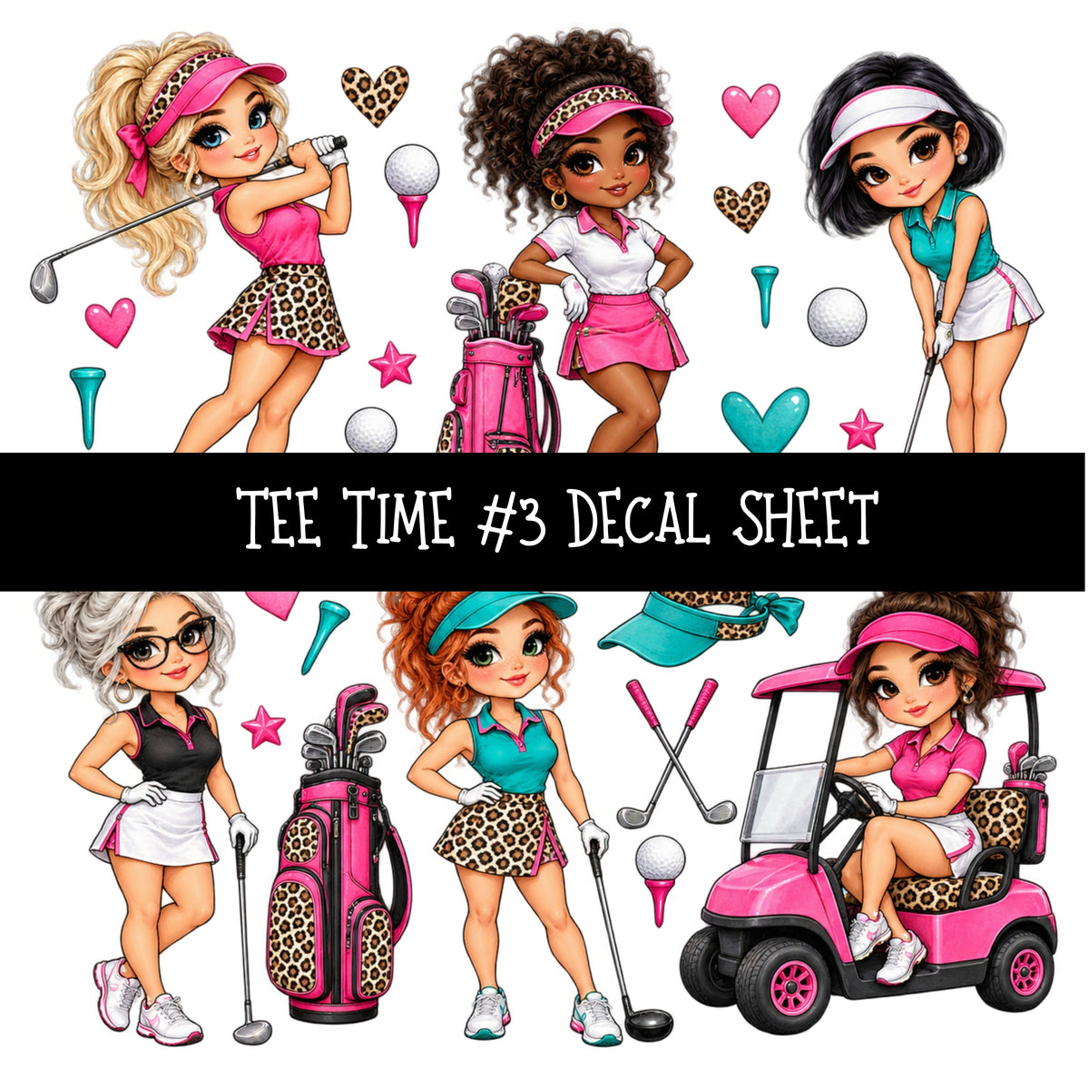 Tee Time UV DTF Decal sheets 11 Designs available