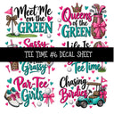 Tee Time UV DTF Decal sheets 11 Designs available