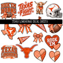 Texas Longhorns UV DTF Decal sheet