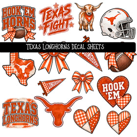 Texas Longhorns UV DTF Decal sheet