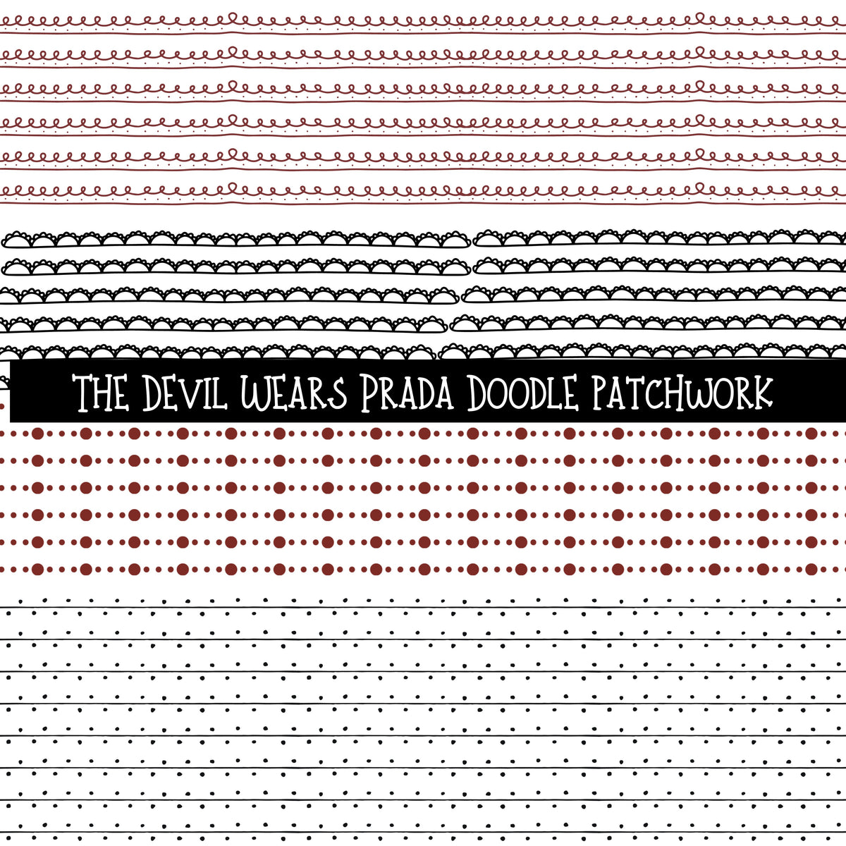 The Devil Wears Prada Doodle Patchwork Set