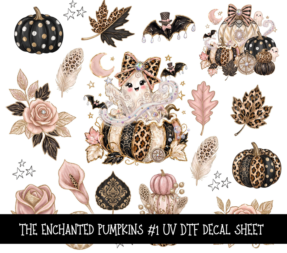 The enchanted pumpkins UV DTF Decal sheets 2 Designs available