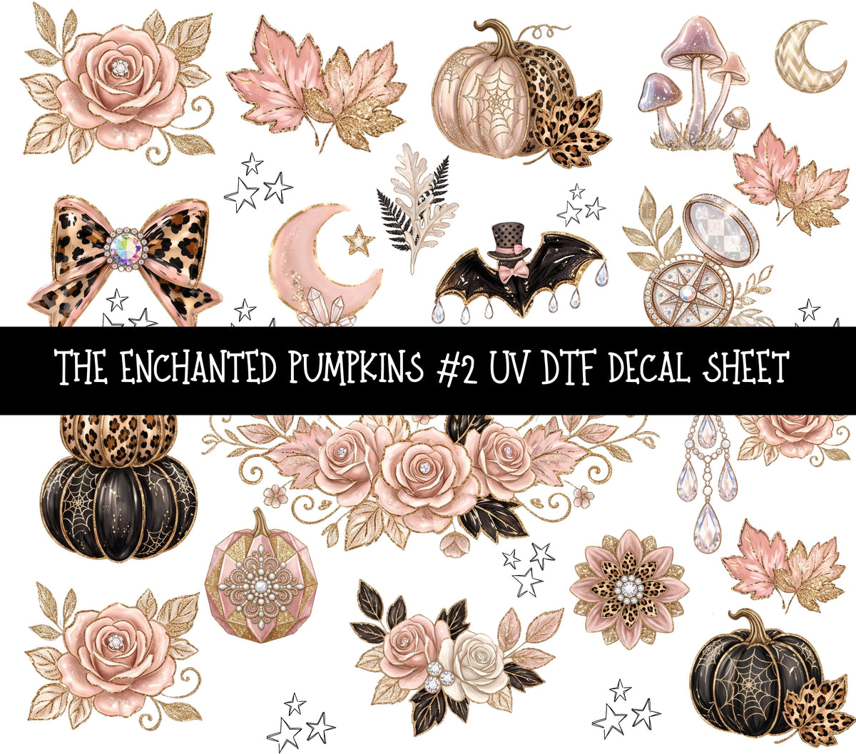 The enchanted pumpkins UV DTF Decal sheets 2 Designs available