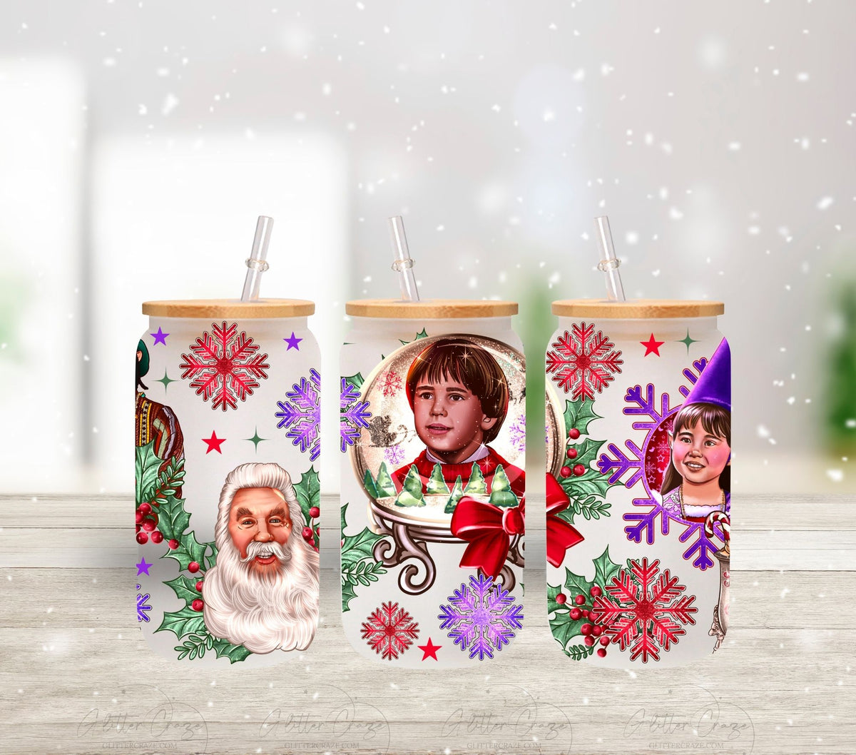 Santa Claus uv dtf 16oz libbey wrap