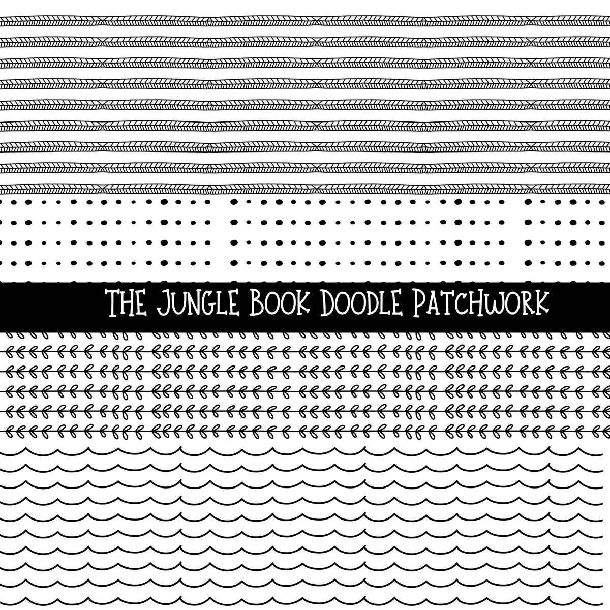 Jungle Book Doodle Patchwork Set