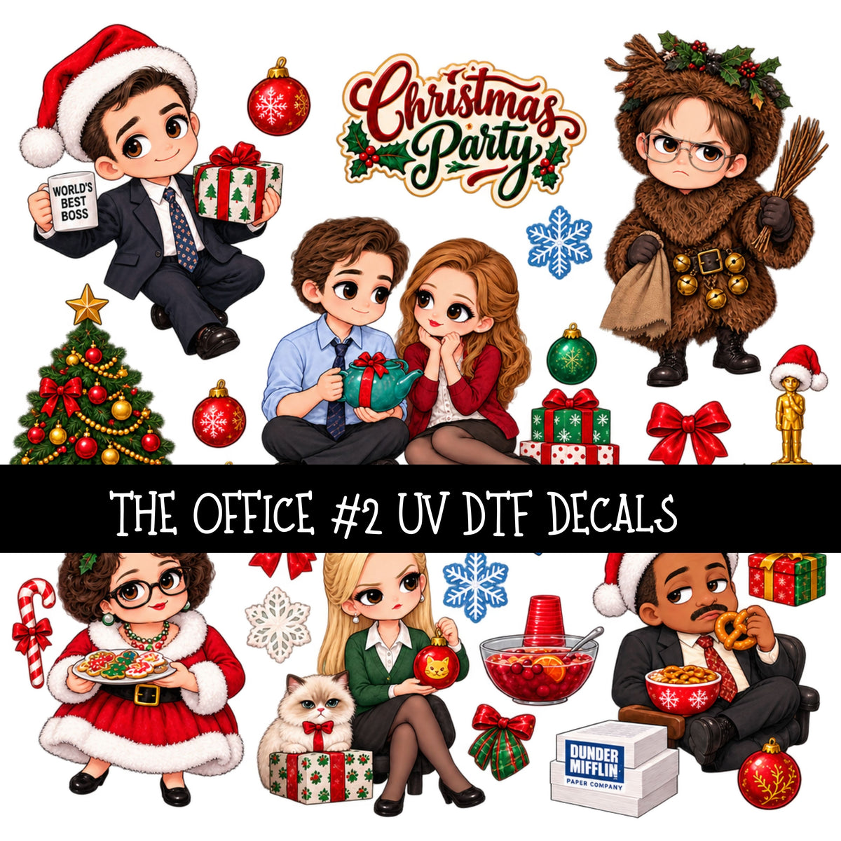 The Office UV DTF Decal sheets 5 Designs available