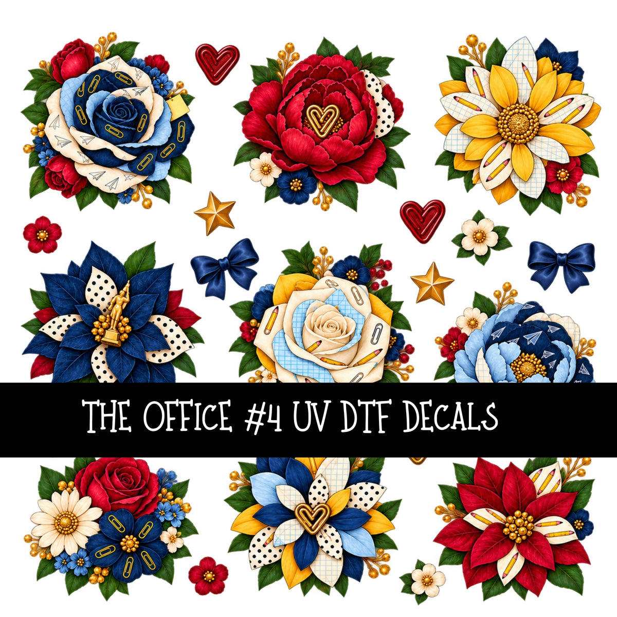 The Office UV DTF Decal sheets 5 Designs available