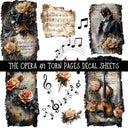 The Opera Torn Pages UV DTF Decal sheets 3 designs available