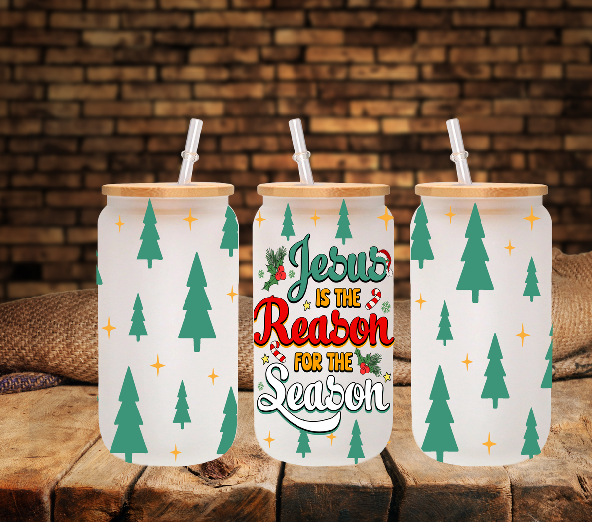 Jesus is the reason for the season 16oz UV DTF Libbey Wrap