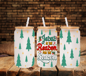 Jesus is the reason for the season 16oz UV DTF Libbey Wrap