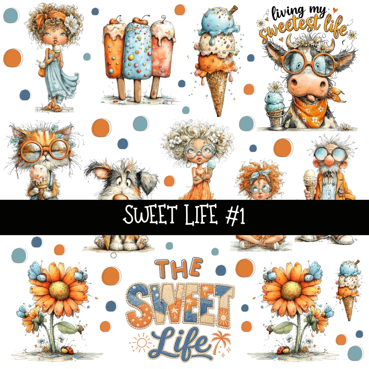 Sweet Life UV DTF Decal sheets 7 Design Options