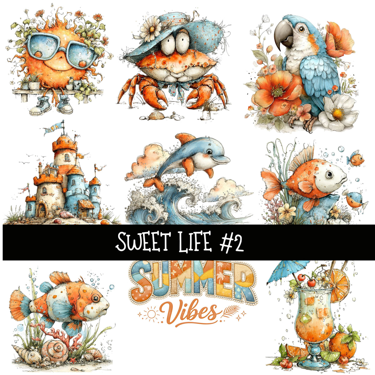 Sweet Life UV DTF Decal sheets 7 Design Options