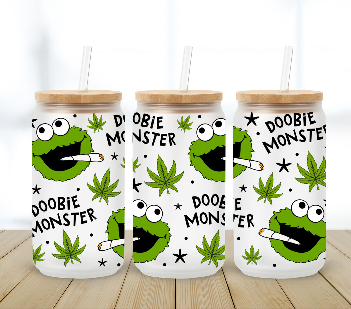 Doobie Monster- UV DTF 16oz Libbey wrap