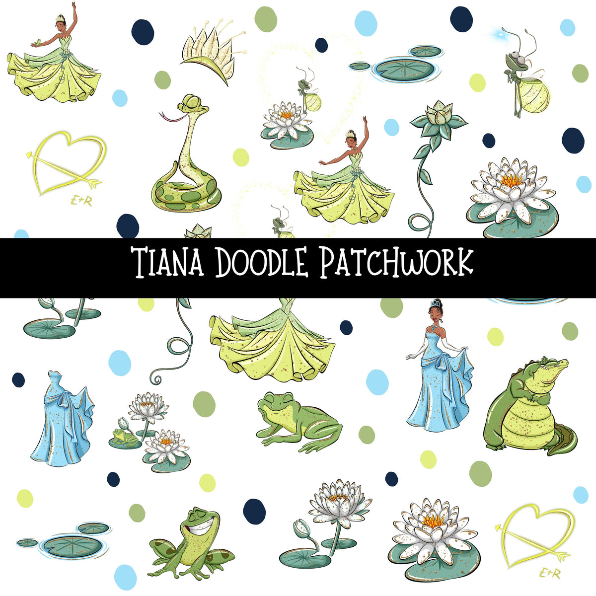 Tiana UV DTF Doodle Patchwork Set