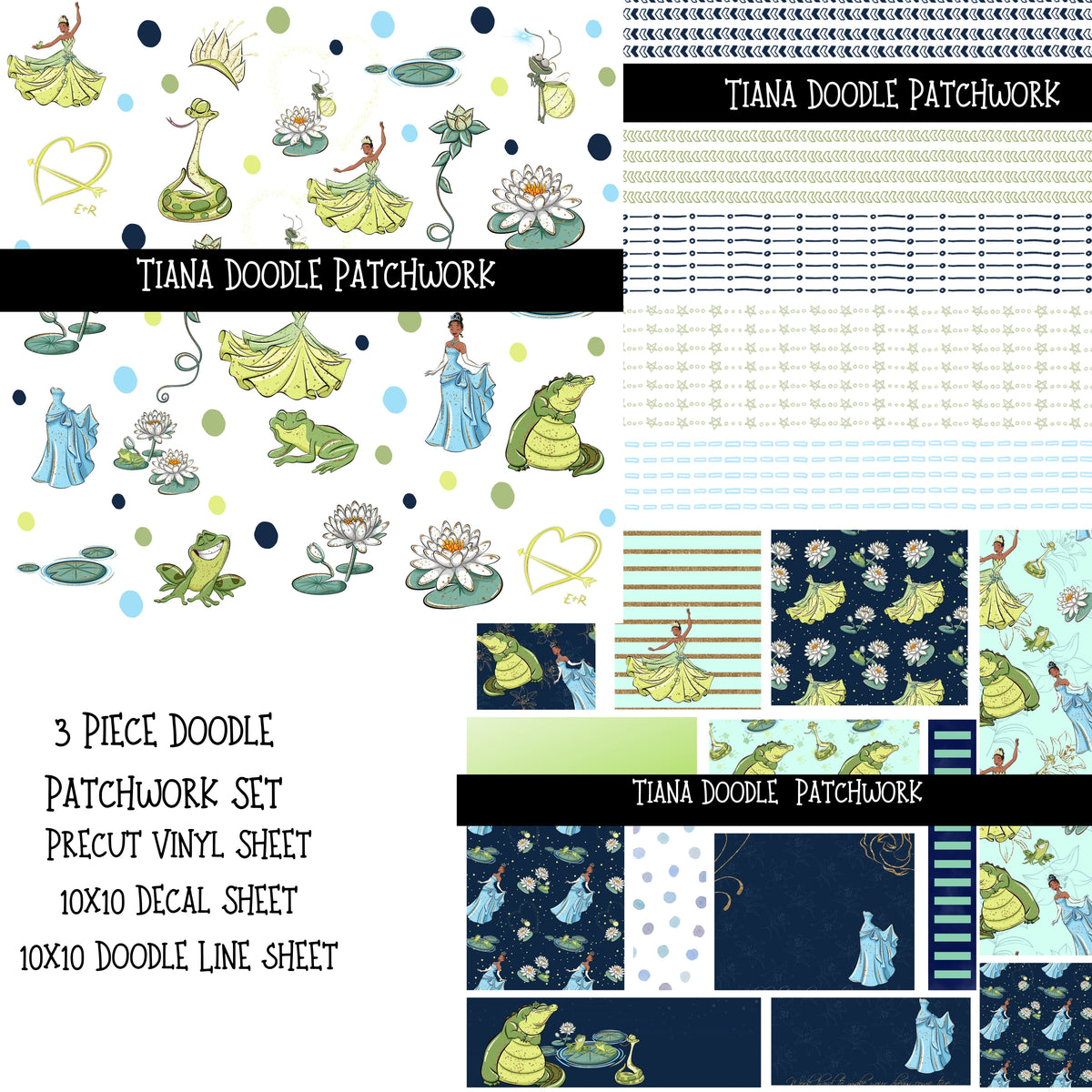 Tiana UV DTF Doodle Patchwork Set
