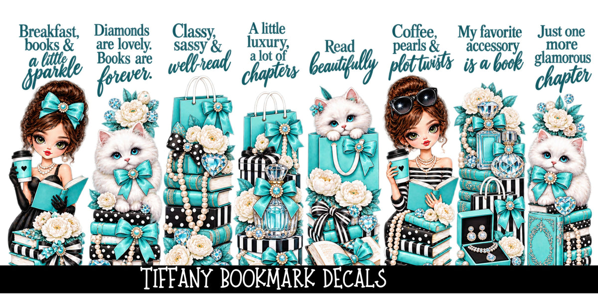 Tiffany Bookmark UV DTF Decal sheet- 8 Designs