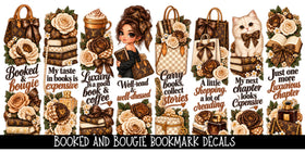 Booked and Bougie Bookmark UV DTF Decal sheet- 8 Designs
