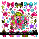 Resting Grinch Face Pink UV DTF Decal sheets