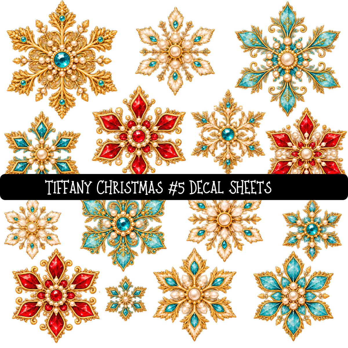 Tiffany Christmas UV DTF Decal sheets 5 Designs available