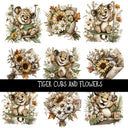 Tiger Cubs and Flowers UV Decal sheet