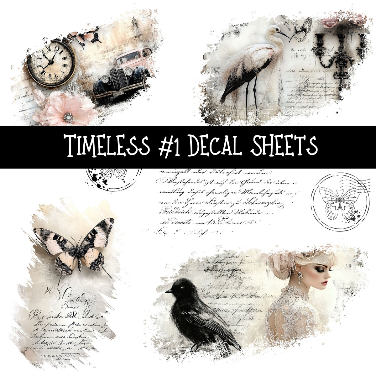 Timeless Torn Pages UV DTF Decal sheets 4 Designs available
