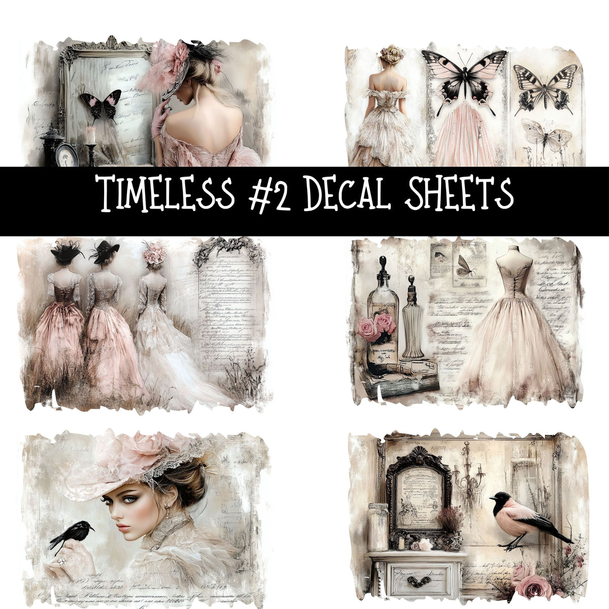 Timeless Torn Pages UV DTF Decal sheets 4 Designs available