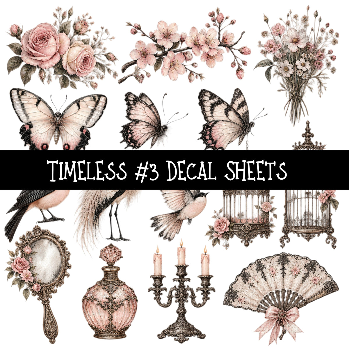 Timeless Torn Pages UV DTF Decal sheets 4 Designs available