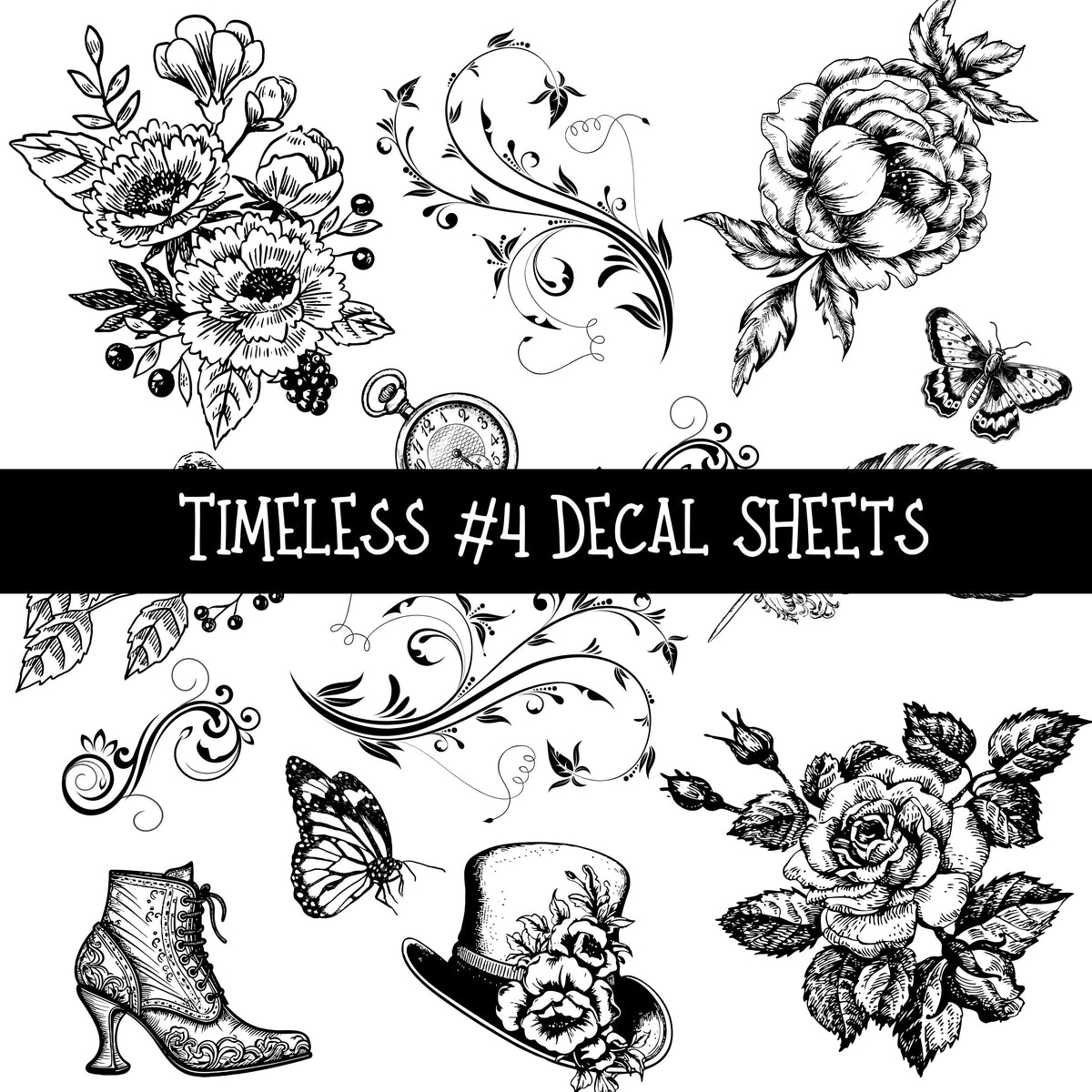Timeless Torn Pages UV DTF Decal sheets 4 Designs available