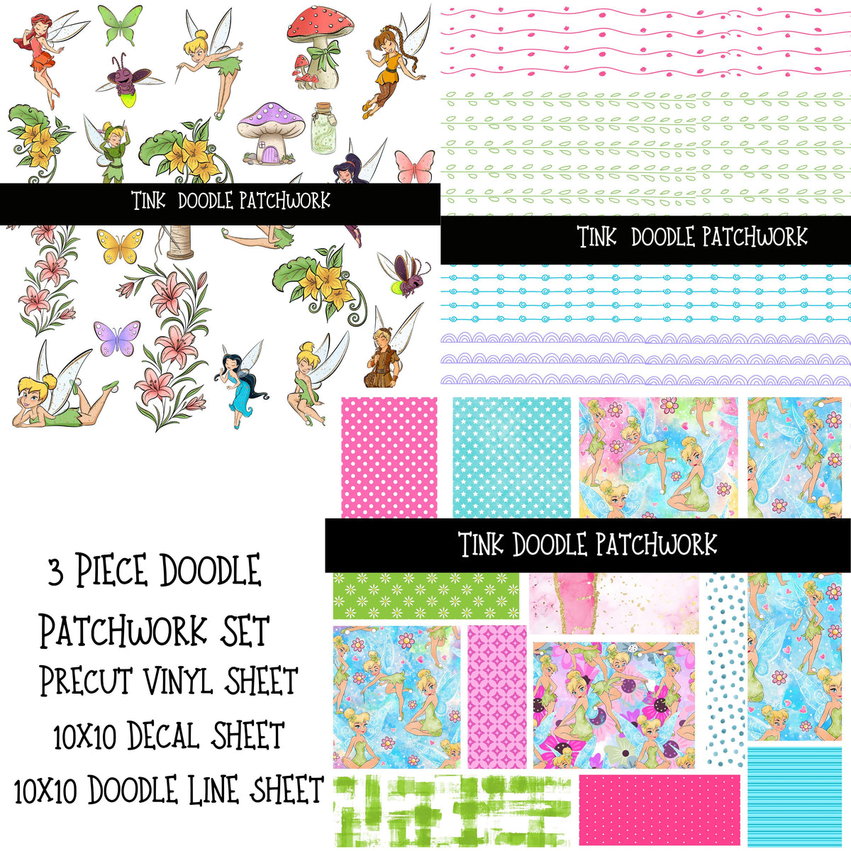 Tink Doodle Patchwork Set