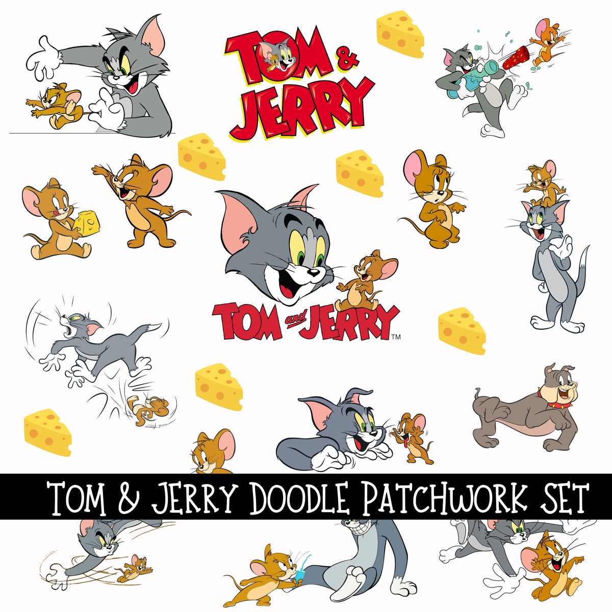 Tom & Jerry Doodle Patchwork Set