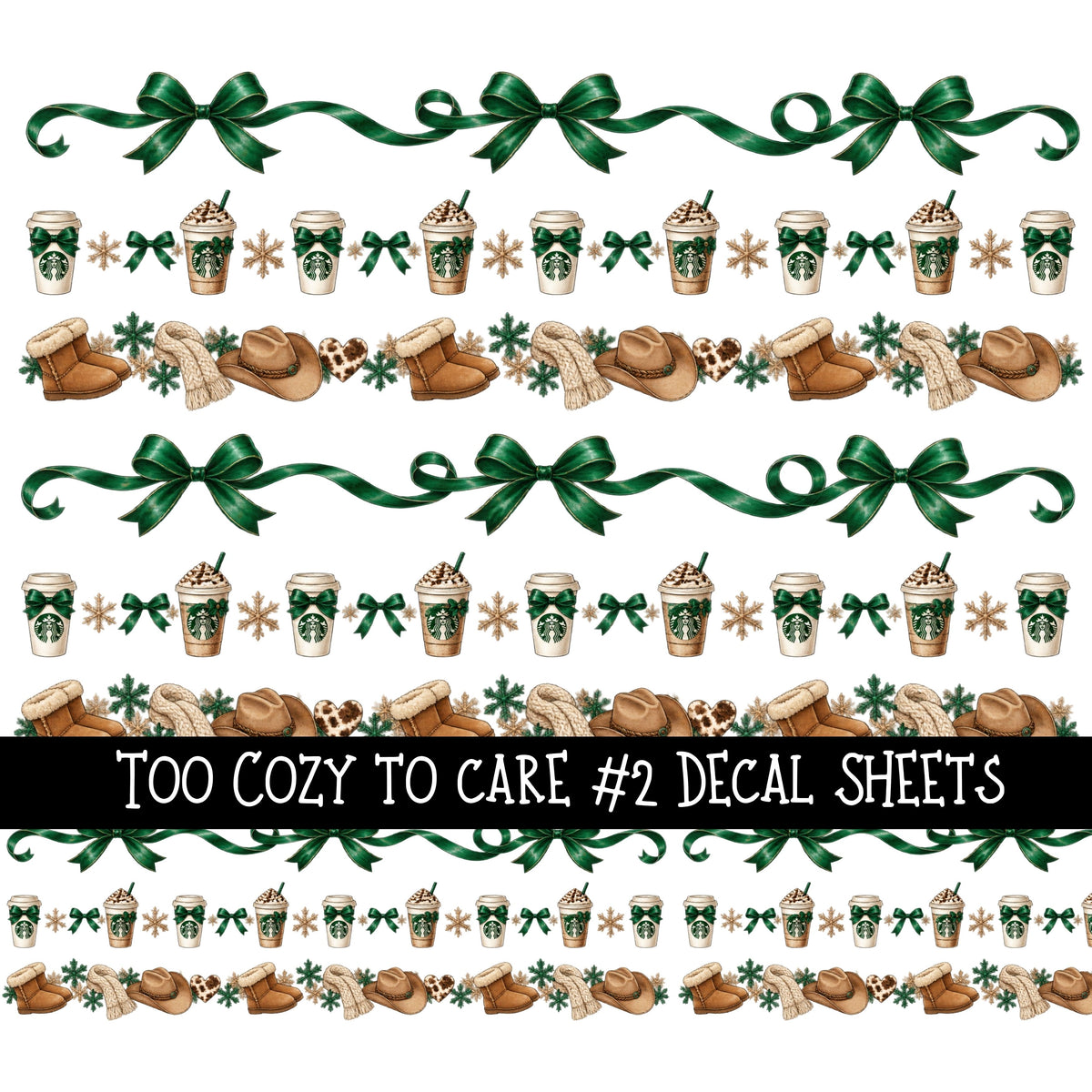 Too cozy to care UV DTF Decal sheets 3 Designs available