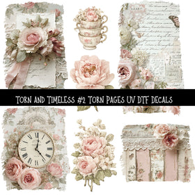 Torn and Timeless Torn Pages UV DTF Decal sheets 5 designs available